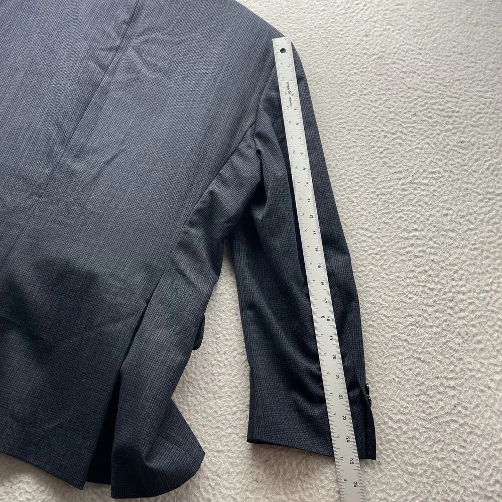 Peter Millar Blazer Mens 46R Wool Navy Blue Houndstooth Check Double Vent Canada